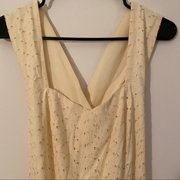 VINTAGE Pale Yellow Eyelet Maxi Dress - Picture 6 of 14